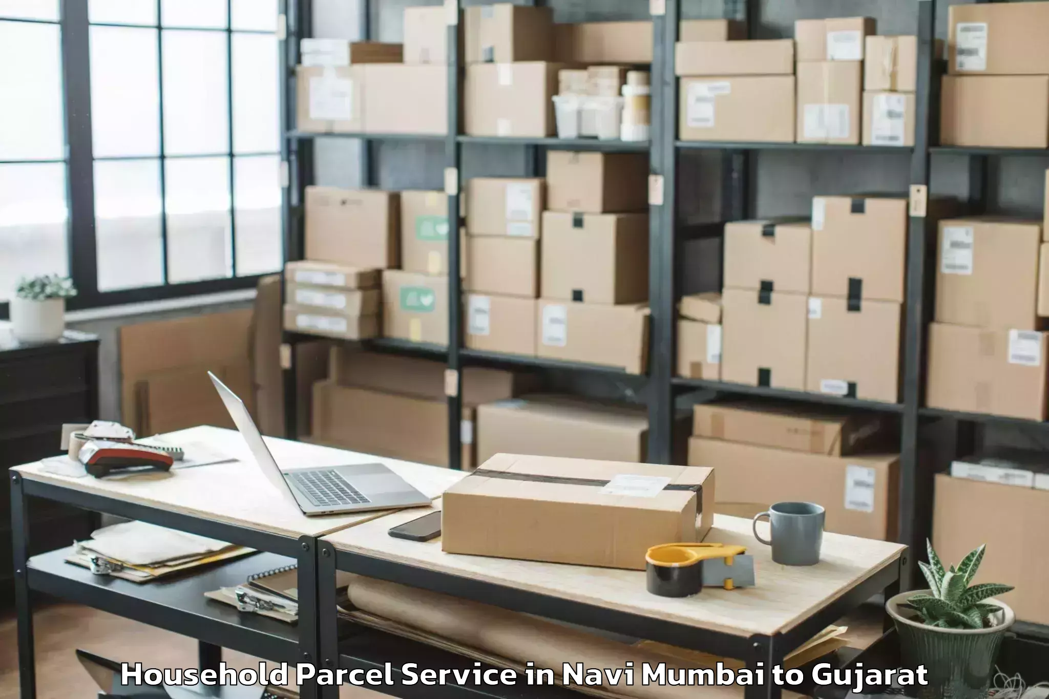 Reliable Navi Mumbai to Porbandar Airport Pbd Household Parcel